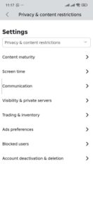 Visibility settings on roblox