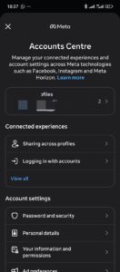 Instagram Account center