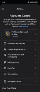 Account information export