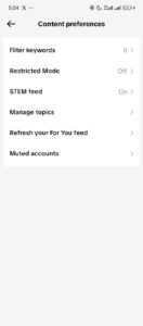 Turn off restricted mode on Tiktok