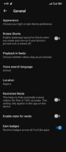 Disable restricted mode on YouTube