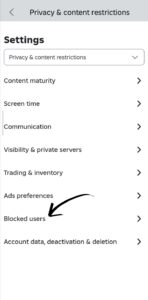 Unblock users on Roblox